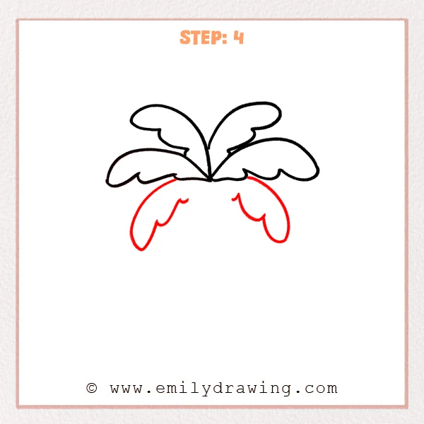 how to draw a cartoon palm tree - Step 4